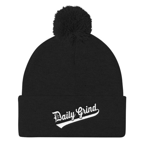 WE GRIND DAILY Pom Pom Knit Cap