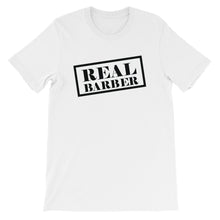 Real Barber with Black Letters T-shirt